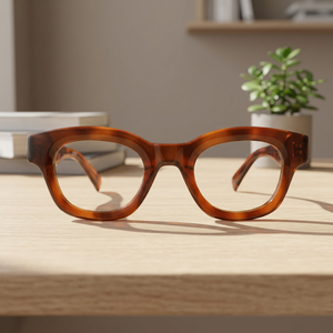 Montures de lunettes de vue rétro ovales à monture complète, à rayures tortue brunes, pour adultes, unisexe, usage quotidien - Product Image 3