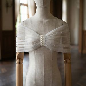 YouLaPan VG73 R da donna in morbida maglia con decorazione a spalla di perle accessori per feste abito da sposa con <span class=keywords><strong>Top</strong></span> <span class=keywords><strong>Bolero</strong></span> a tracolla - Product Image 3