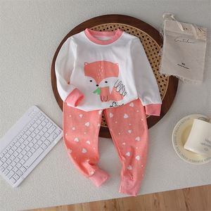 Venta al por mayor dibujos animados niños recién nacidos ropa 100% algodón Pijamas 2 Set niñas niños invierno ropa de dormir conjuntos - Product Image 2