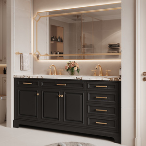 Mobile <span class=keywords><strong>Bagno</strong></span> di Lusso 2026 di Tendenza con Doppio <span class=keywords><strong>Lavabo</strong></span> e <span class=keywords><strong>Mobiletto</strong></span>, <span class=keywords><strong>Lavabo</strong></span> in Ceramica Personalizzabile <span class=keywords><strong>per</strong></span> Camera da Letto e Sala da Pranzo - Product Image 2