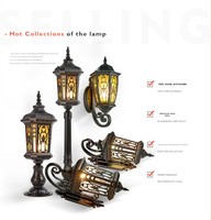 Lanterne murale de style européen, verre hexagonal, éclairage extérieur, aluminium, IP65, résistant aux intempéries, pour villa, jardin, patio, véranda, entrée de maison