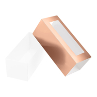 Boîte en papier kraft de luxe avec fenêtre pour emballage alimentaire de macarons, impression de logo personnalisée, mini-tiroir