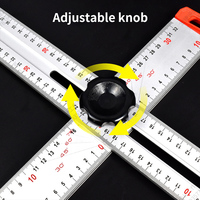 Règle de menuiserie carrée à 90 degrés, règle d'angle universelle en forme de T, multifonction, règle d'enlèvement, en stock