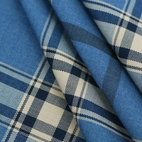 Tela de Camisería de Primera Calidad, Transpirable, de Bambú Elástico, Sin Arrugas, Teñida con Hilo, a Cuadros, para Camisas de Hombre