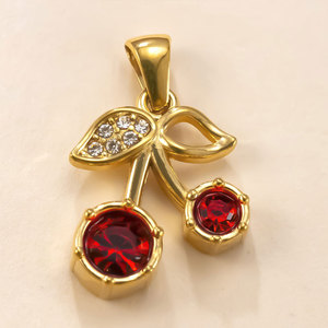 Colgantes de Lujo de Acero Inoxidable 316 con Baño de Oro de 14k y 18k, Resistentes al Deslustre, con Dije de Cereza para Fabricación de Joyas, Ideales para Collares y Pulseras - Product Image 2