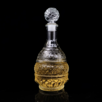 Bouteille en verre cristal transparente de luxe 750 ml avec bouchon en liège, impression sérigraphique couleur personnalisée, résistance aux chocs thermiques pour