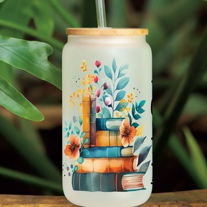 Autocollants UV DTF pour pages de livre, enveloppes de tasses, motifs 'Love Letter' et 'Teacher Reading the Flowers' - Product Image 2