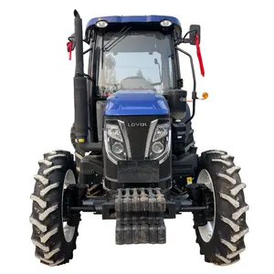 二手LOVOL农业设备价格80马力4x4带耕作机的白色农用拖拉机