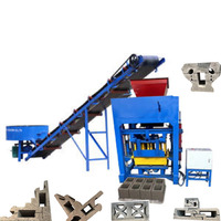 Machine à fabriquer des briques en béton à emboîtement mécanique DX QT4-40 avec moteur à pompe à engrenages, faible coût, facile à utiliser