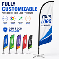 Drapeau de plage publicitaire personnalisé avec support et base pour poteau