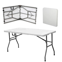 Table pliante moderne pour jardin extérieur, empilable, pour restaurant, en plastique HDPE blanc
