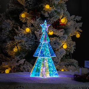 <span class=keywords><strong>Arbre</strong></span> de Noël hexagonal prismatique à effet de cristal holographique au sol veilleuse LED lumineuse <span class=keywords><strong>arbre</strong></span> de Noël - Product Image 5