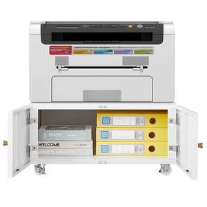 מעמד מדפסת מעמד מדפסת מתכת מודרנית מתכת מתכת ארון תיוק צדדי עם 2 דלתות - Product Image 2