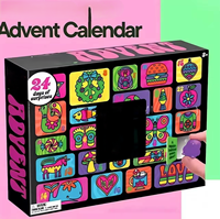 Calendrier de l'Avent de Noël 2026 en résine, boîte mystère à 24 compartiments pour enfants, ensemble de jouets pour fêtes de fin d'année
