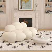 Canapé d'angle moderne en tissu, style nuage crème, compressé sous vide, pour salon, hôtel, appartement