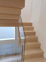 Marches d'escalier flottantes en bois massif sur mesure, marches en bois dur antidérapantes, monte-escalier droit pour maison, villa, hôtel