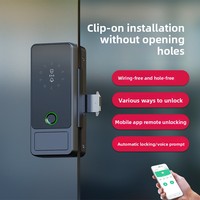 Chuangjia Smart Office Shop porte en verre empreinte digitale mot de passe serrure simple Double pas de perçage requis WiFi en réseau Tuya App