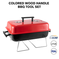 Barbecue portable au charbon de bois pour table : Mini fumoir extérieur de 14 pouces avec pieds pliables pour le camping et les pique-niques