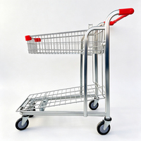 Carro de Recolección de Pedidos de Acero para Logística de Alta Resistencia, Carro de Procesamiento de Pedidos, Equipo de Transporte de Plataforma Plana para Centro de Distribución