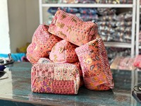 Sac de toilette en coton, pochette à cosmétiques patchwork, doublure imperméable, cadeaux pour demoiselles d'honneur, cadeaux de fête prénatale, joli sac à cosmétiques, cadeau pour nouvelle maman