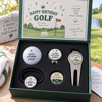 Kit Cadeau d'Anniversaire de Golf Personnalisé OEM ODM : Balle de Golf, Marqueur de Balle, Clip de Chapeau, Outil de Réparation de Divots – Coffret Cadeau Premium pour Golfeur