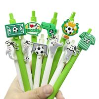 Stylos à bille créatifs à pression, série sport, en PVC souple, thème football, pour l'écriture et le bureau, vente chaude