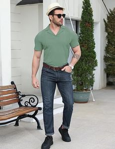 Camisa de Manga Corta para Hombre, Deportiva, Transpirable, Corte Regular, Diseño con Flecos, Casual, Verano, con Cuello - Product Image 6