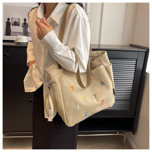 Sac de voyage personnalisé Offre Spéciale Ins sac fourre-tout d'épicerie en toile à la mode avec sangle unique sac à provisions en coton de style coréen de haute qualité - Product Image 1