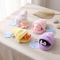 Gantungan Kunci Boneka Bentuk Kerang, Dompet Resleting, Boneka Mini Hewan Laut Lepas Pasang, Seri Lautan, Aksesoris Tas, Grosir