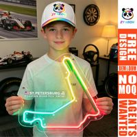Panneau néon LED Grand Prix de Saint-Pétersbourg, alimenté par USB, pour décoration murale de cave à homme