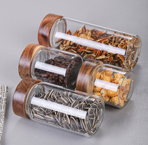 <span class=keywords><strong>Barattolo</strong></span> in Vetro Borosilicato <span class=keywords><strong>Ermetico</strong></span> <span class=keywords><strong>con</strong></span> <span class=keywords><strong>Coperchio</strong></span> in Legno di Acacia, Riscaldabile in Cucina, Ecologico, per Conservazione Alimenti, Logo Personalizzato Inciso - Product Image 5