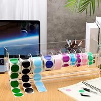 Distributeur d'étiquettes en acrylique réglable-Porte-autocollant en rouleau de 12 disques pour l'organisation du bureau et de la maison