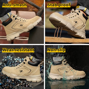 <b>Men</b> Steel Toe Cap High Top Safety <b>Work</b> <b>Boots</b> with for Midsole Puncture Proof Protective Footwear for Construction Industry - Product Image 4