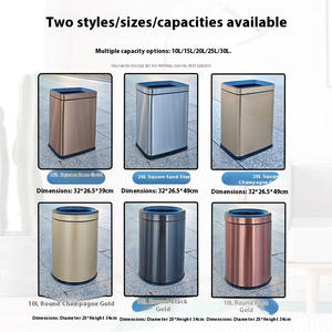 High-End Indoor Commerciële Roestvrijstalen Prullenbak Inductiestructuur 20l Plastic Voor Kantoor Badkamer Keuken Buitenshuis - Product Image 4