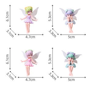Statuette di <span class=keywords><strong>Fate</strong></span> Cartoon con Ali e <span class=keywords><strong>Fiori</strong></span>, Principesse Angeliche in Miniatura per Decorazione Giardino e Terrario, Regalo - Product Image 2