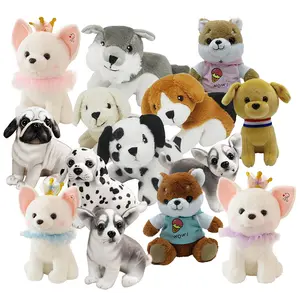 Mainan Anjing Mewah Boneka Hitam dan Putih Realistik Dibuat Sesuai Pesanan Terlihat Seperti Husky Pudel Anjing Mainan Lembut untuk Anak-anak