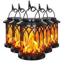 Lanterne solaire suspendue d'extérieur, étanche IP65, lampe de palais en diamant, LED, flamme vacillante simulée, lumière chaude, décoration de jardin