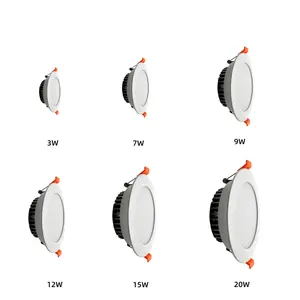 3w 5w 7w 9w 10w 12w โคมดาวน์ไลท์โคมไฟเพดานโคมไฟปรับจุดลงไฟสําหรับโครงการ