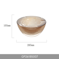 Bol en verre soufflé à la main, hémisphérique, moderne, or champagne, scintillant, pour la décoration d'hôtels et de villas