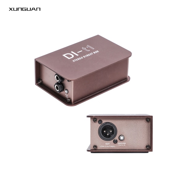 Di-T1 Good Quality 1CH Metal Passive DI Box Professional Battery/Phantom Direct Box with Guitar Speaker Emulation
