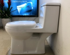 Nouvelle conception <span class=keywords><strong>de</strong></span> toilette monobloc en céramique / WC / WC à double chasse avec abattant à fermeture douce et hauteur confortable pour la maison et l'hôtel - Product Image 6