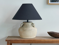Vintage Rural Campagne Rétro Rustique Pierre Céramique Tablie Pot Chinois Grand Rustique Terre Cuite Antique Ferme Lampes De Table
