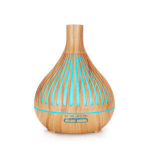 Diffuseur d'arômes à grain de bois 400 ml, humidificateur ultrasonique avec lumière LED pour la maison, le bureau, cadeau - Product Image 1