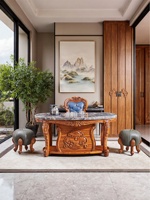 Nouvelle table à thé Kung Fu en bois massif de style européen avec cuisinière à induction et système de remplissage et d'évacuation d'eau à une touche pour la salle de thé à domicile
