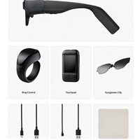 Lunettes intelligentes sans fil IA AR avec caméra 16MP, 8+128 Go, écran Micro-OLED couleur 1080P, assistant vocal IA, SDK ouvert pour le jeu