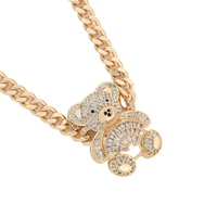 Collier Ours Diamanté Personnalisable Style Hip Hop, Chaîne Créative Mignonne, Accessoire Cadeau pour Femme