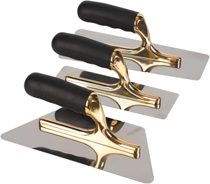 Stainless Steel Plaster Trowels With Ergonomic Tpr Handles Flat Blade Anti-Slip Texture Squared <b>Edge</b> DIY Finishing Tools - Product Image 1