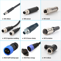 Connecteur de capteur circulaire étanche M8, 2, 3, 4 broches, femelle, montage sur circuit imprimé, IP67, connecteur métrique série M5, M12, M16, M23