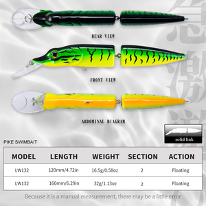 Marque Hunthouse personnalisée brochet flottant Topwater Long Shot <span class=keywords><strong>Jerkbait</strong></span> leurre méné multi-joint appât dur - Product Image 2