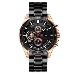 Montre de luxe pour homme, style business, quartz, sport, étanche, chronographe, bracelet en acier inoxydable, calendrier lumineux - Product Image 3